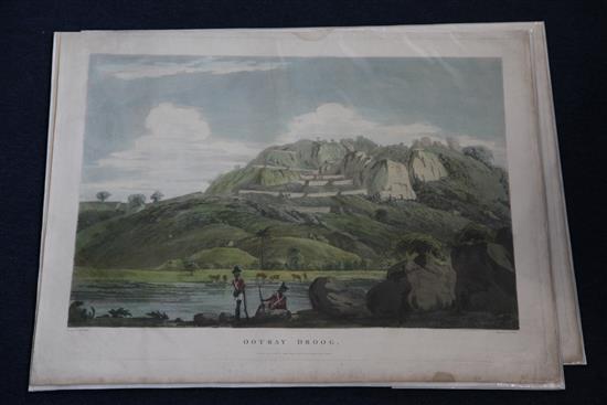 J. Wells after Captain Alexander Allen Shevengherry; Ootray Droog and Tarlawady, 1794 17 .5 x 21.5in., unframed